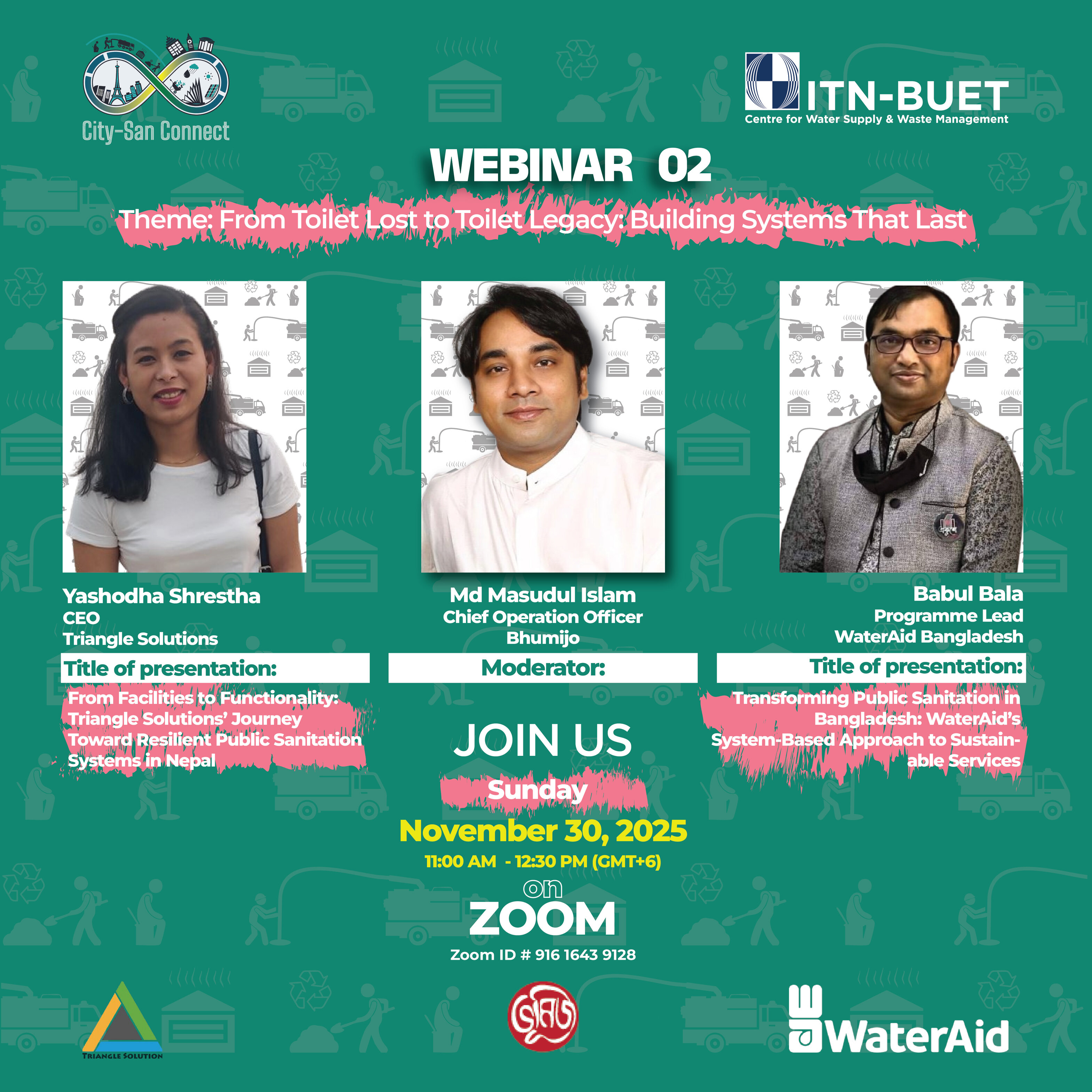 City-San Connect | From Toilet Lost to Toilet Legacy: Building Systems That Last @Sunday, November 30, 2025 | 11:00 AM (GMT+6)