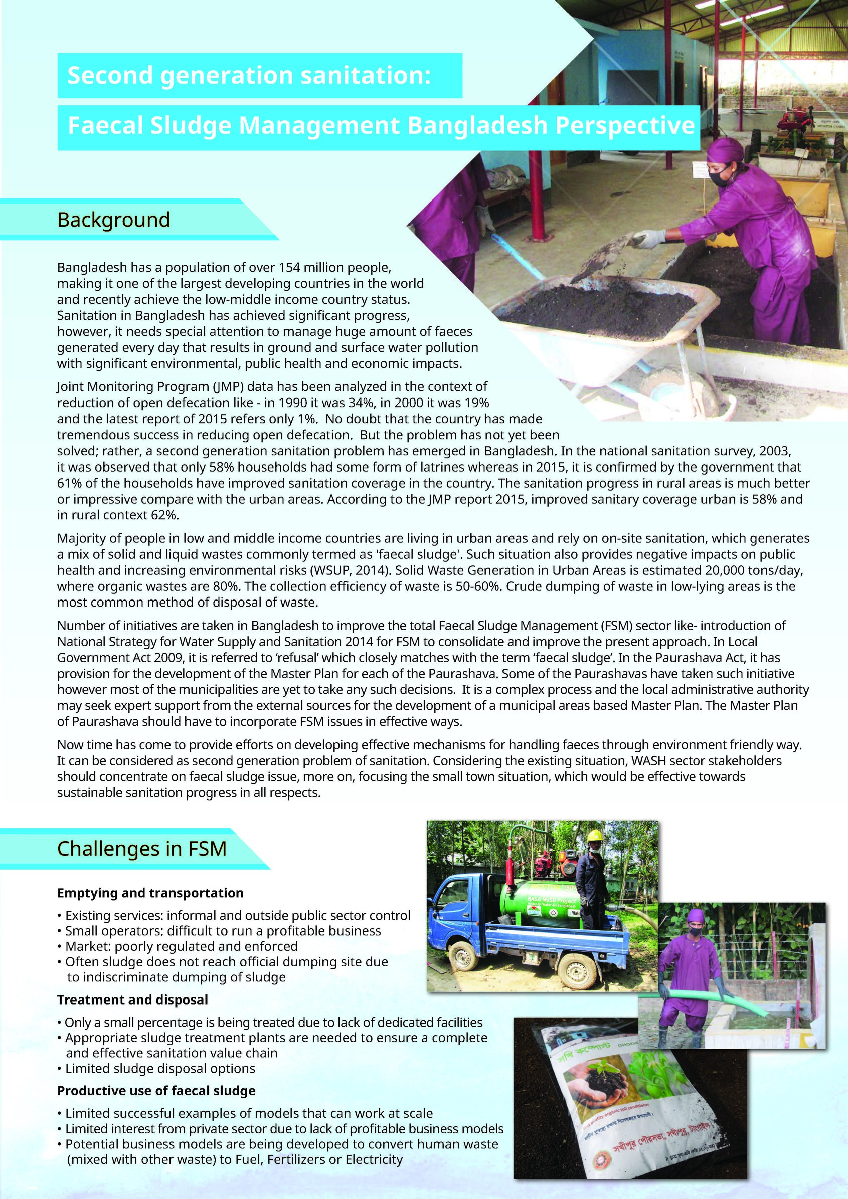 Second generation sanitation: Fecal Sludge Management Bangladesh Perspective