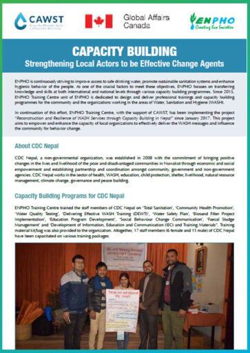 Capacity building strengthening local actors to be effective change agents
