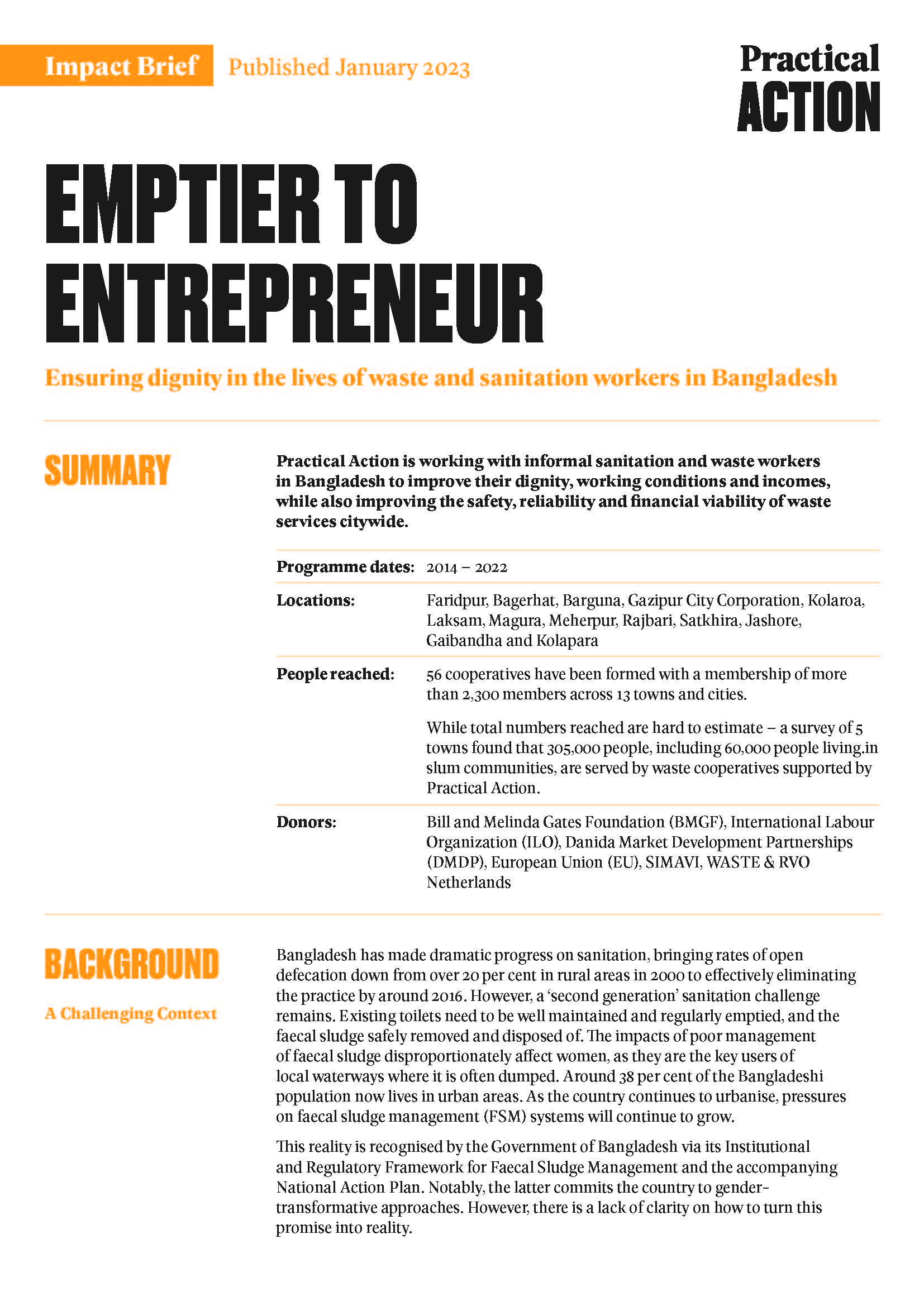 Emptier to Entrepreneur