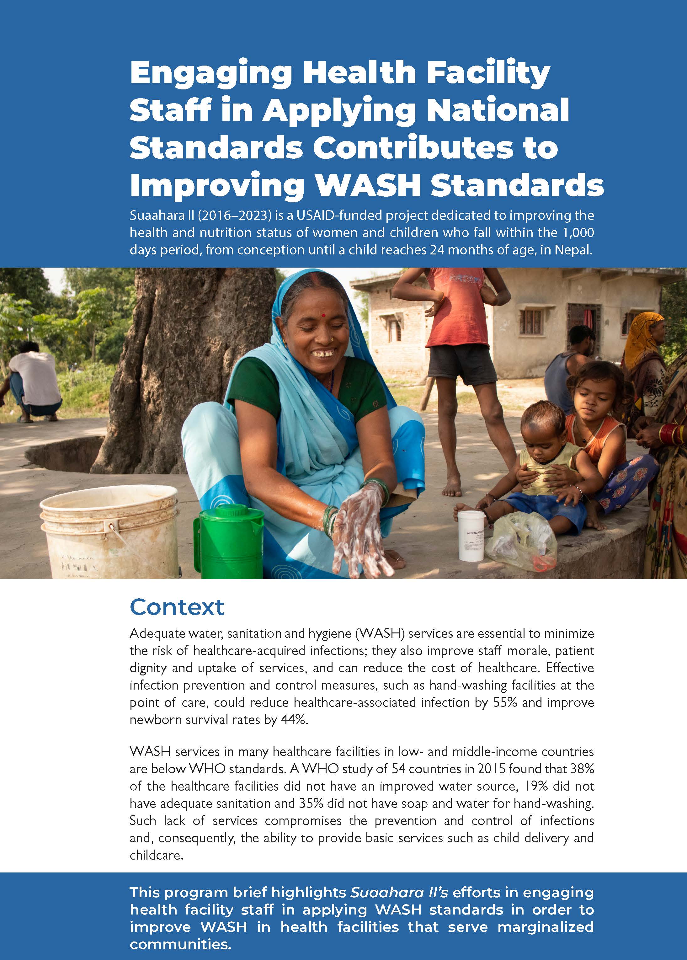 Engaging Health Facility Staff in Applying National Standards Contributes to Improving WASH Standards