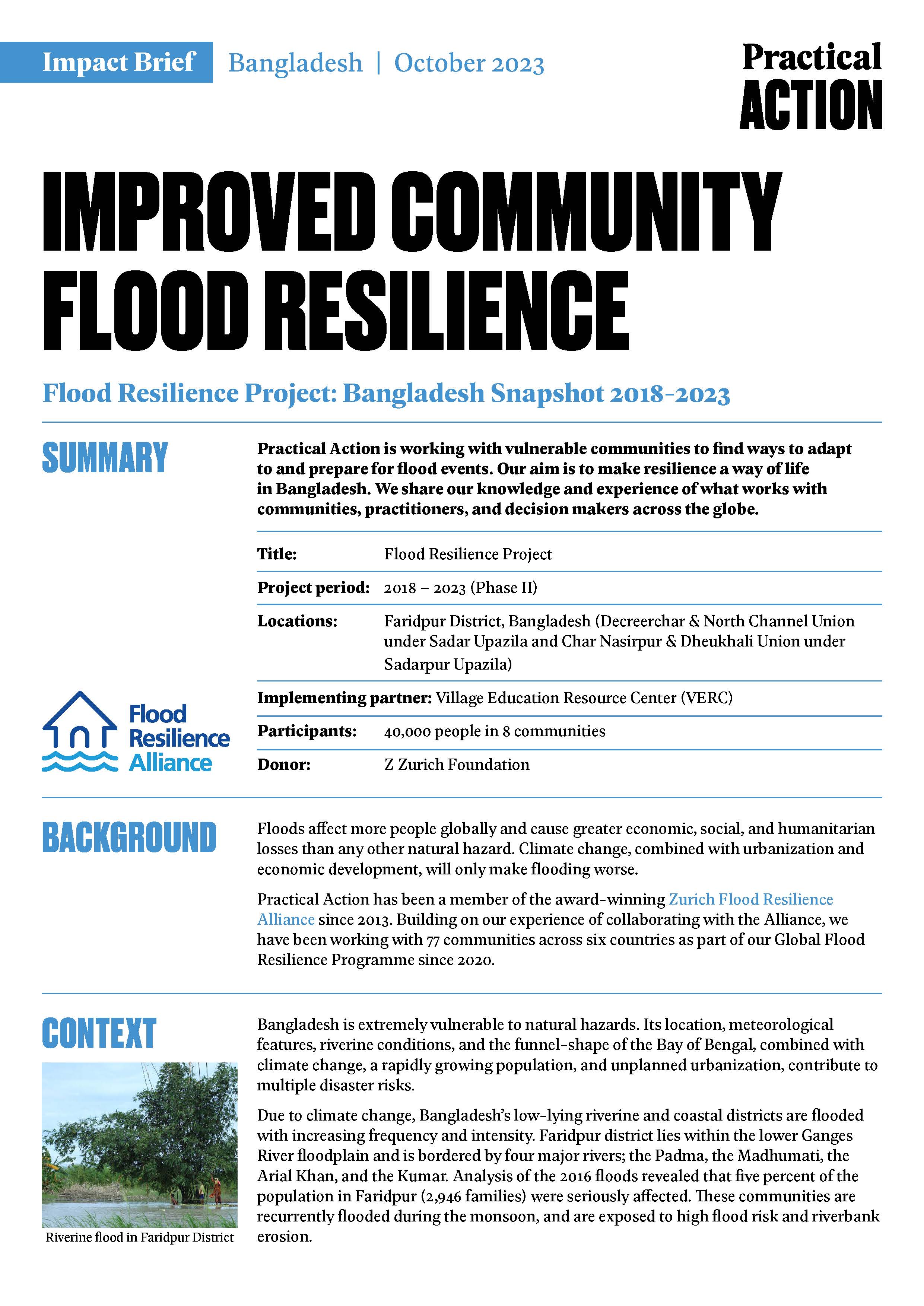 Improved Community Flood Resilience